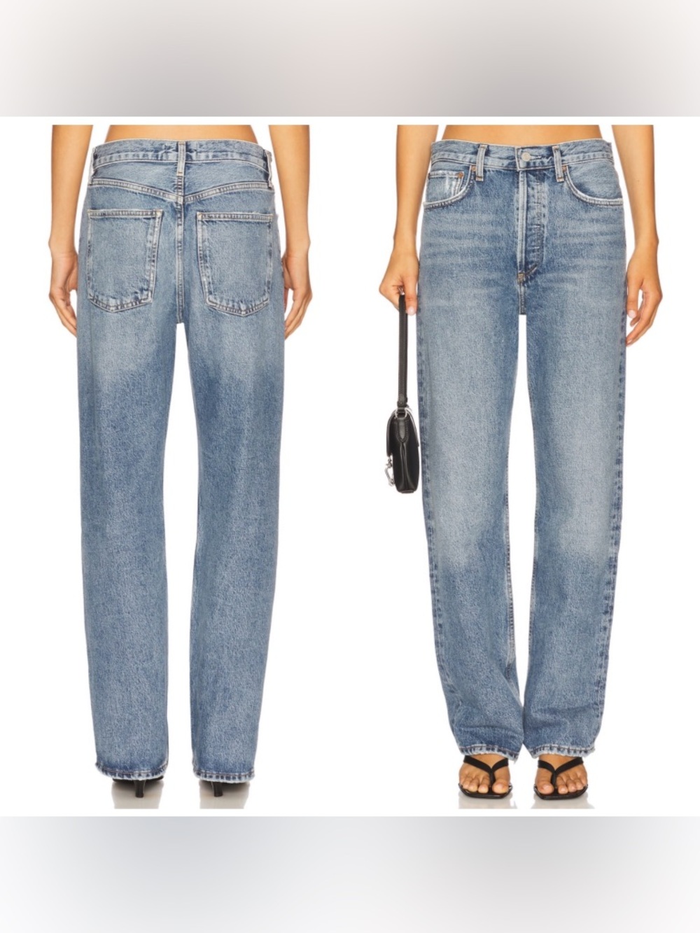 Agolde Fran Low Slung Easy Straight‎ Invention Blue Jeans Denim Sz 31 Boyfriend